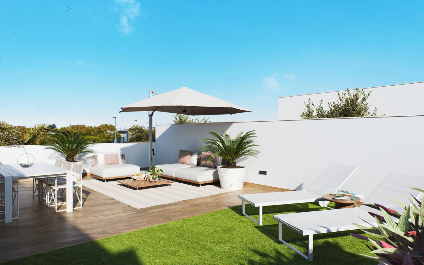 Bungalows à Pilar de la Horadada, Costa Blanca, AlicanteIl compte 28 bungalows, basés sur le mélange d'une méthode de construction de qualité supérieure et de l'esthétique du design thaïlandais