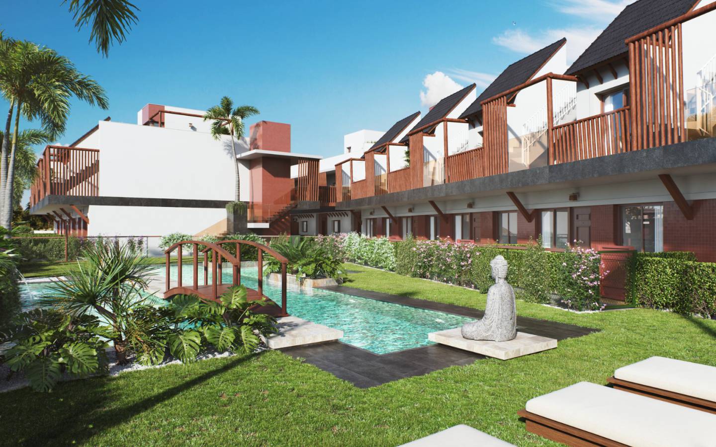 Bungalows à Pilar de la Horadada, Costa Blanca, AlicanteIl compte 28 bungalows, basés sur le mélange d'une méthode de construction de qualité supérieure et de l'esthétique du design thaïlandais - Photo 6